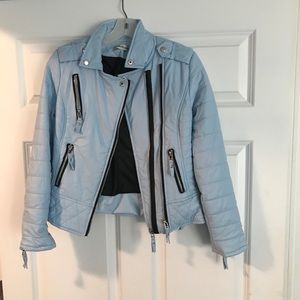 Motor cycle jacket.. light blue